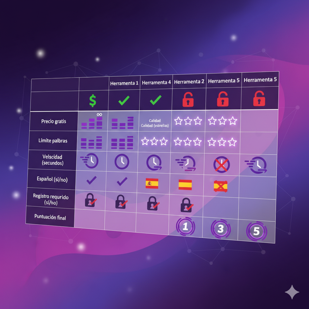 Tabla comparativa detallada de humanizadores IA